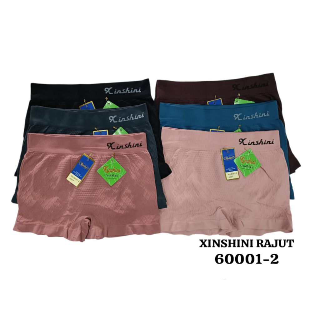 CD BOXER CELANA DALAM import RAJUT WANITA xinshini SEAMLESS TANPA JAHITAN SAMPING MELAR ADEM LEMBUT 