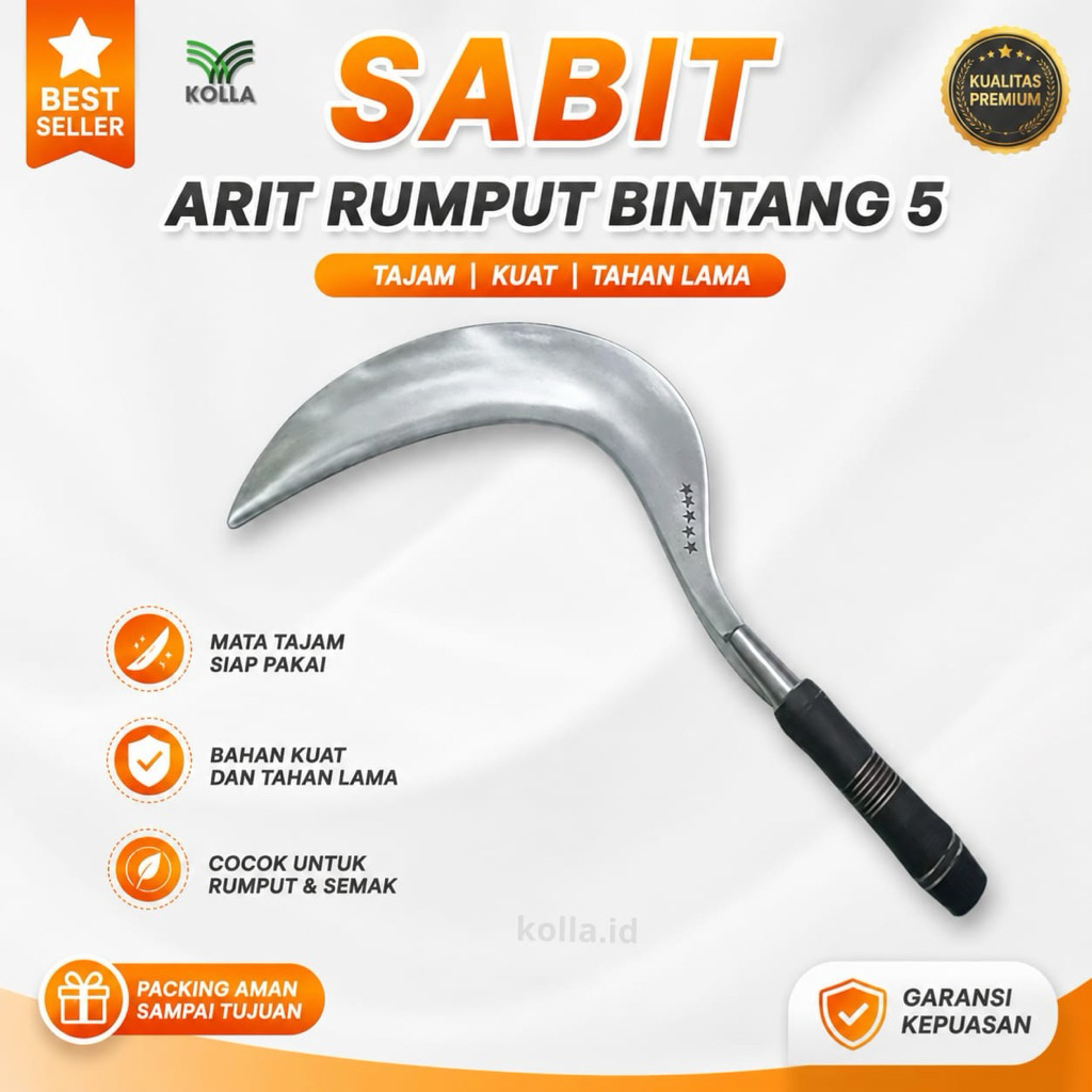 Sabit Arit Rumput Bintang 5 Madura Tajam Arit Baja Per Asli