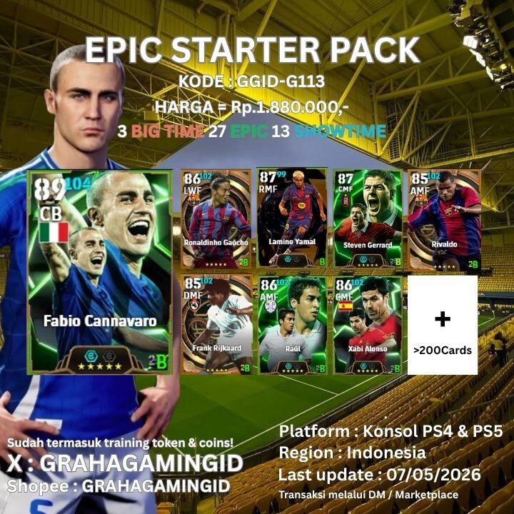 GrahaGamingID GGID-G113 Starter Pack Akun eFootball Konsol PS4 PS5