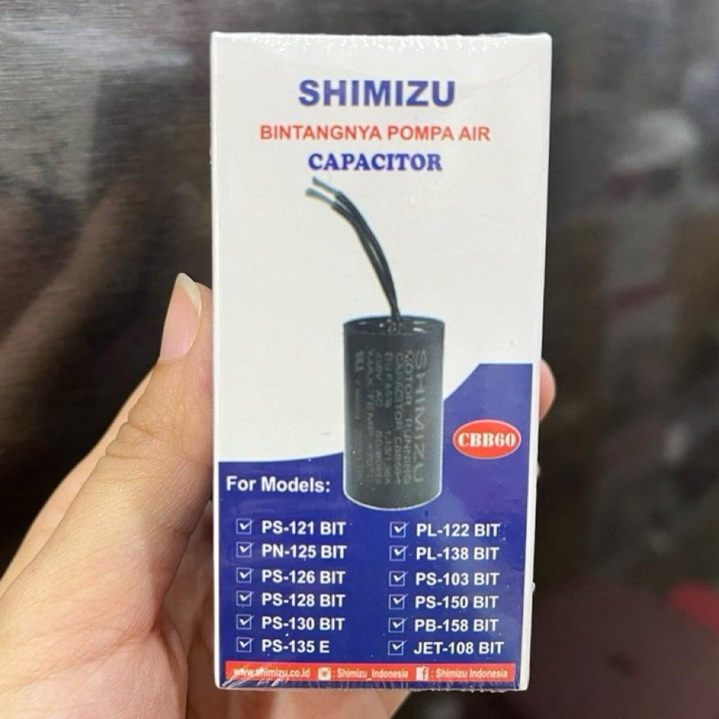 KAPASITOR POMPA AIR SHIMIZU ORIGINAL - KAPASITOR POMPA AIR 8UF - KAPASITOR POMPA 8 MIKRO - KAPASITOR