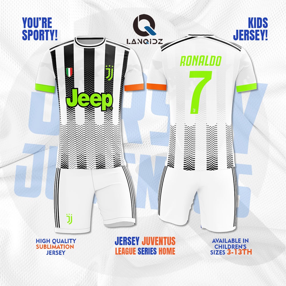 JERSEY BOLA ANAK RONALDO | JERSEY JUVENTUS ANAK | BAJU BOLA ANAK CR7 | LANQIDZ