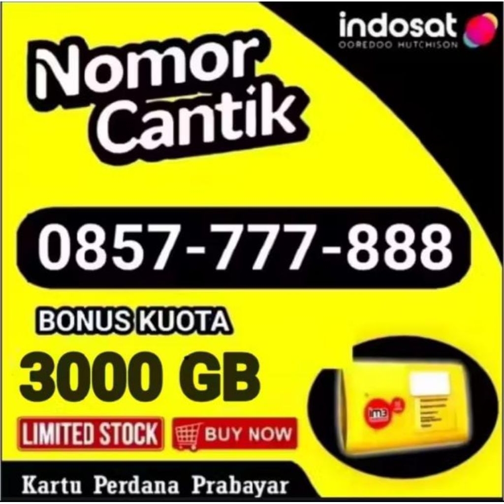 Kartu SIM Indosat IM3 10 Digit - Bonus Kuota Internet 3000 GB