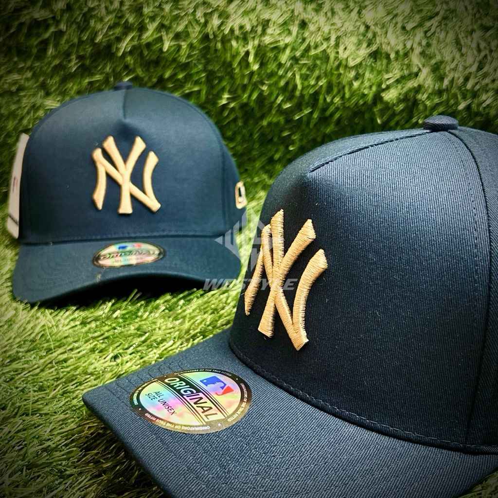 Topi Baseball Pria Wanita Cap Bordir NY / Topi Baseball Cap NY MLB Pria Wanita Bahan Tebal Navy V cr
