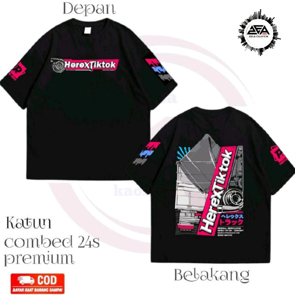 Kaos V2 Herex Tiktok /Baju T-SHIRT Truk Herex Tiktok Indonesia lengan pendek pria wanita