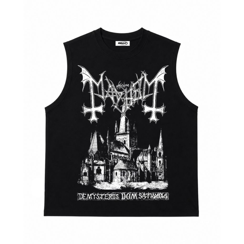 KAOS SINGLET DISTRO PRIA BAND METAL MAYHEM | SLEEVELESS LEKBONG | COMBED PREMIUM 24s