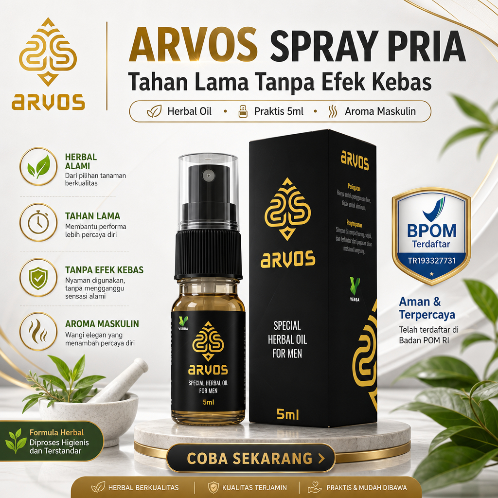 Arvos Spray Obat Kuat Pria Herbal 5ml