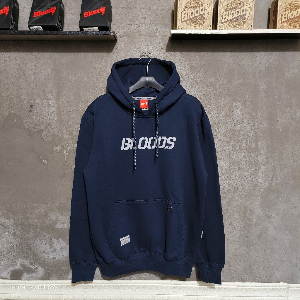 HOODIE SWEATER BLOODS PROLONGED NAVY ORIGINAL.