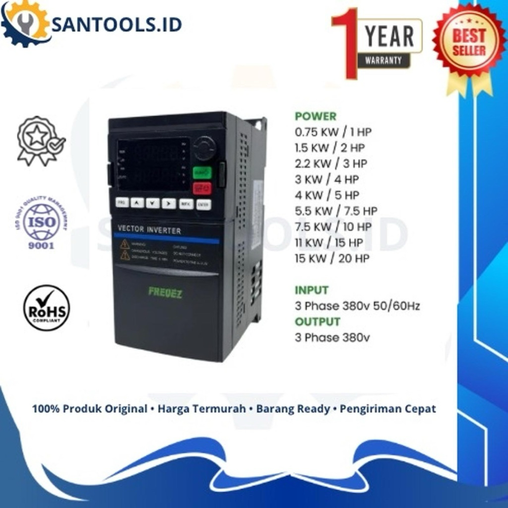 VFD inverter 2 hp input 380V dan output 380V 3PHASE