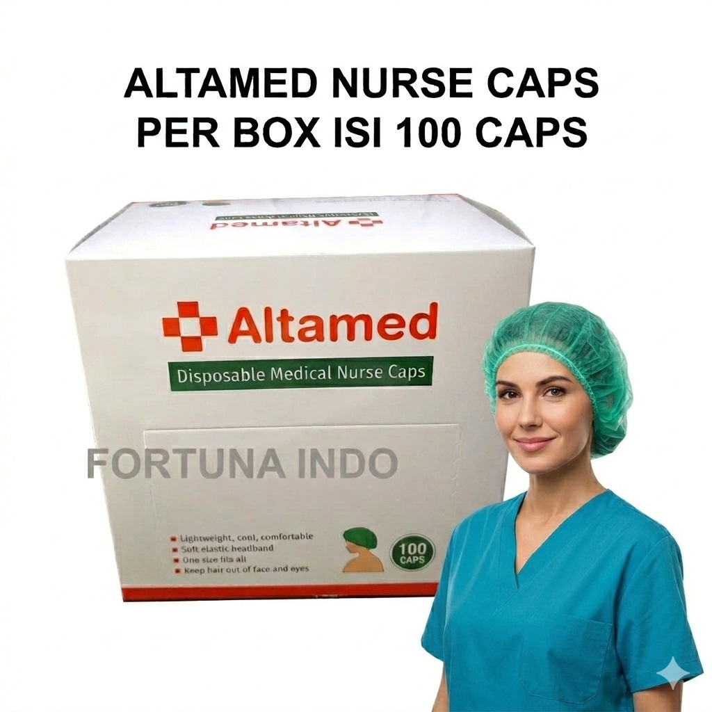 Altamed Surgical Disposable Nurse Cap Hairnet / Pelindung Penutup Kepala Rambut Medis / MBG Per Box