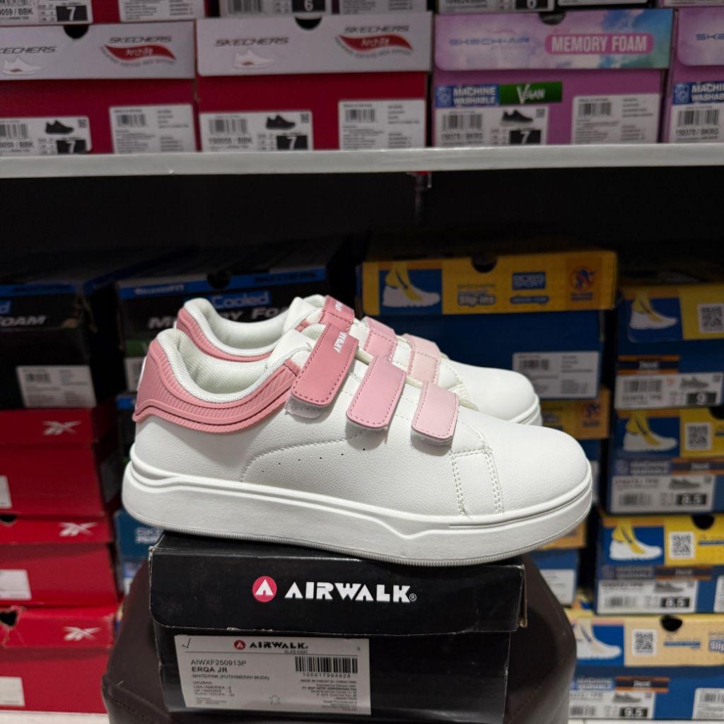 SEPATU SNEAKERS WANITA KIDS AIRWALK ERQA JR WHITE PINK