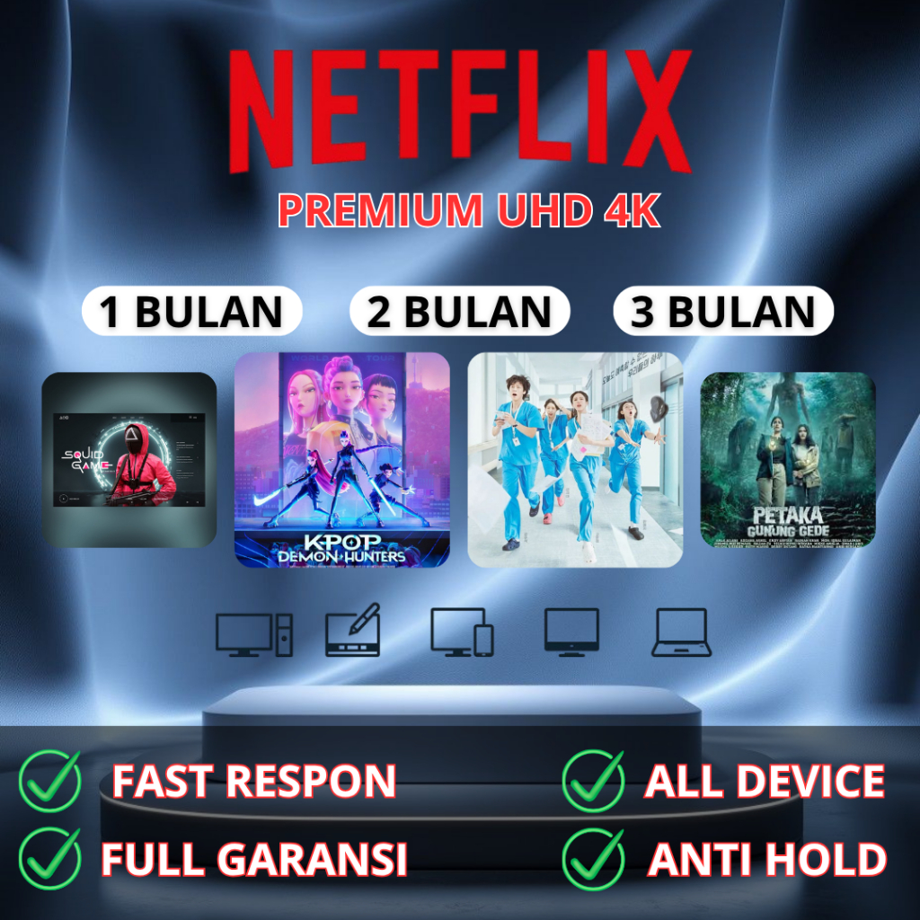 Akun Netflix Private Premium 1-3 Bulan Original Full Garansi  Suport di Semua Device 4K UHD