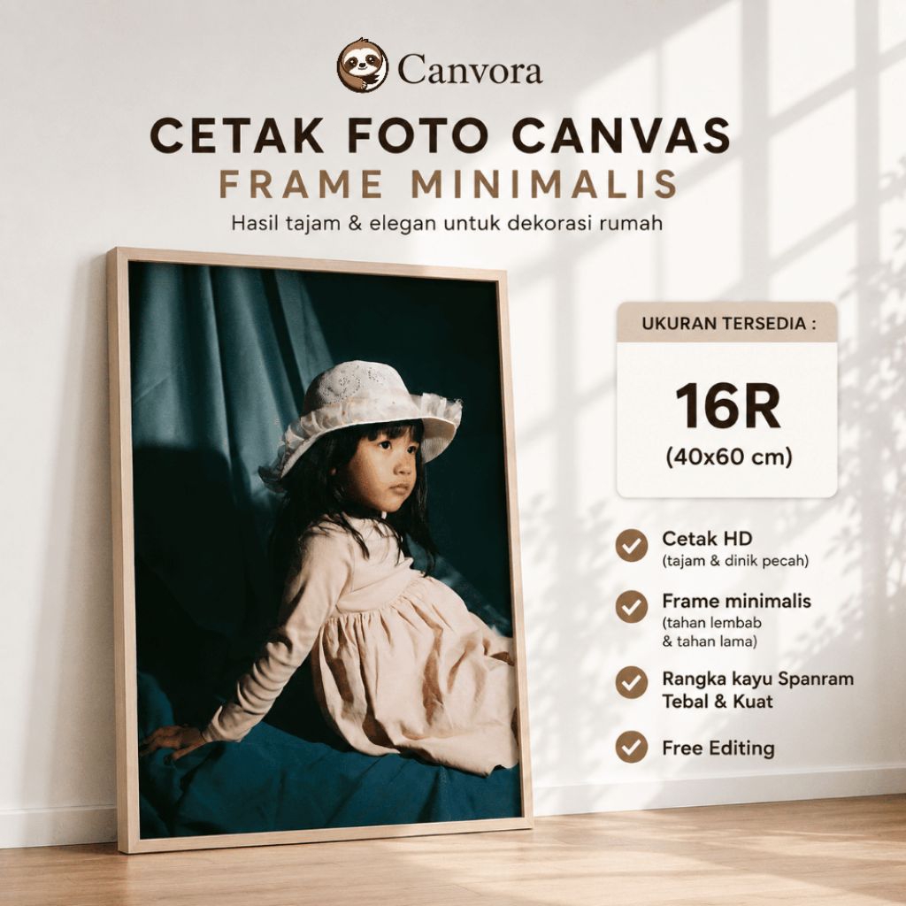 Cetak Foto Kanvas 16R 40x60cm || Cetak Foto Kanvas Frame Minimalis || Cetak Foto || Cetak Foto Print