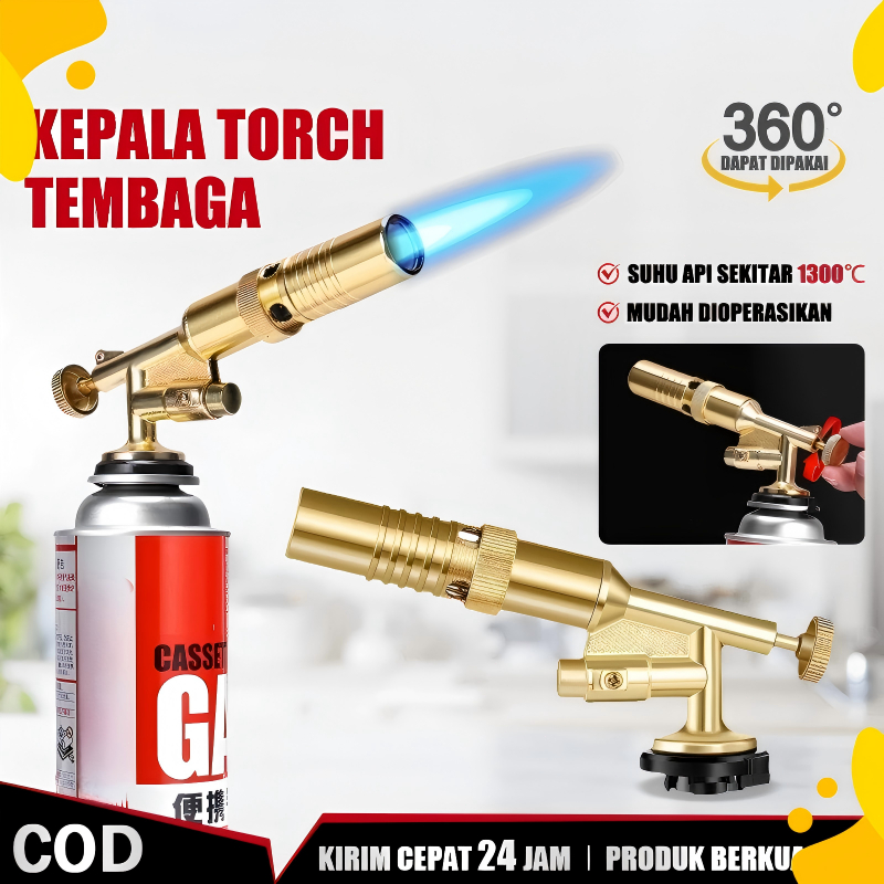Pistol gas portabel, pistol gas BBQ, bahan kuningan, sekaligus berfungsi sebagai kepala semburan gas