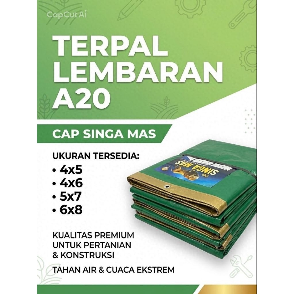Terpal A20 anti air terpal kolam terpal tenda 4x5 4x6 5x7 6x8