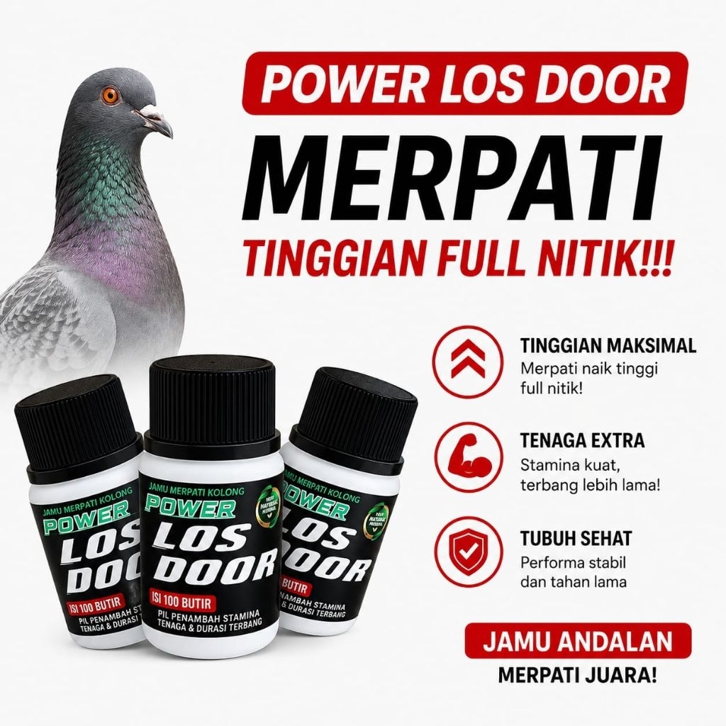 JAMU MERPATI POWER LOS DOR 100 PIL suplement merpati kolong raja pukul setut door extra power speed