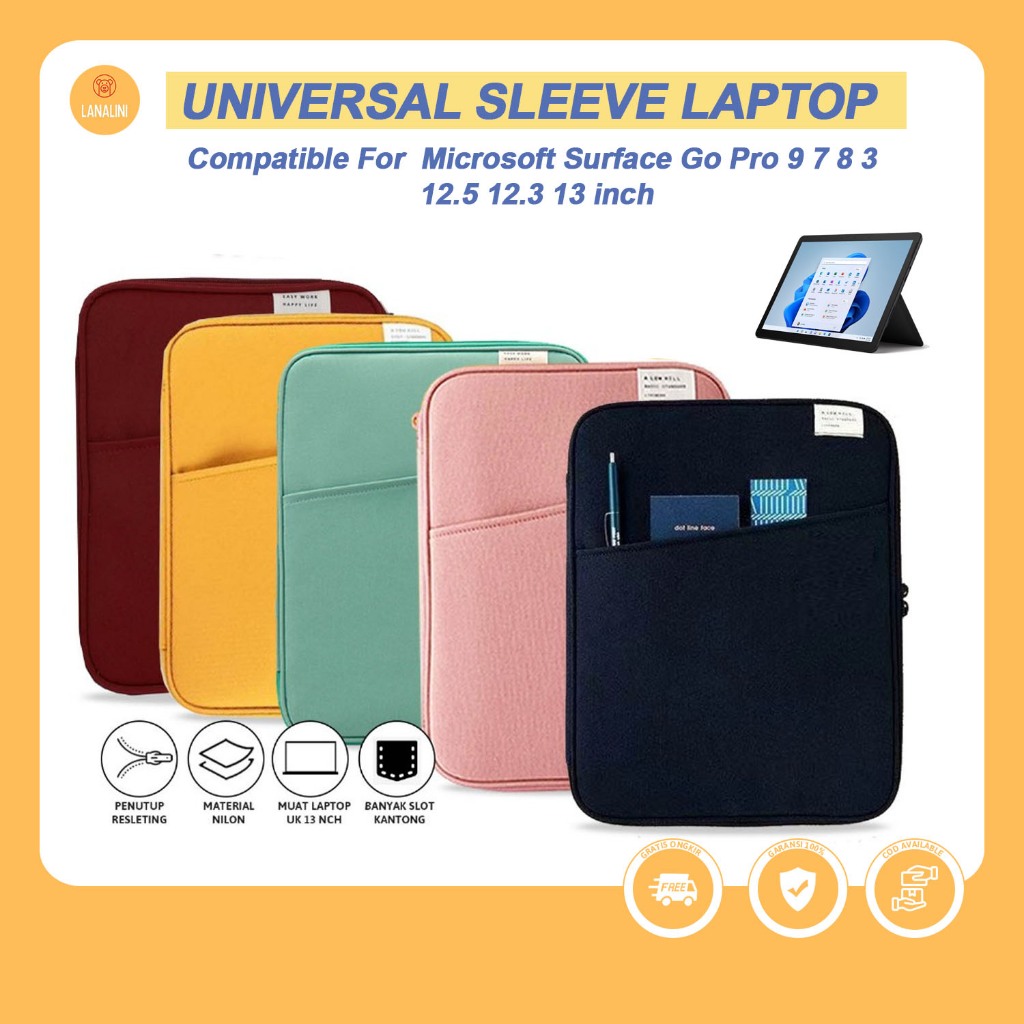 Sleeve Pouch Microsoft Surface Pro 4 5 6 7 7+ 8 9 Polos Tas Laptop Tab iPad Tablet Huawei MatePad 12