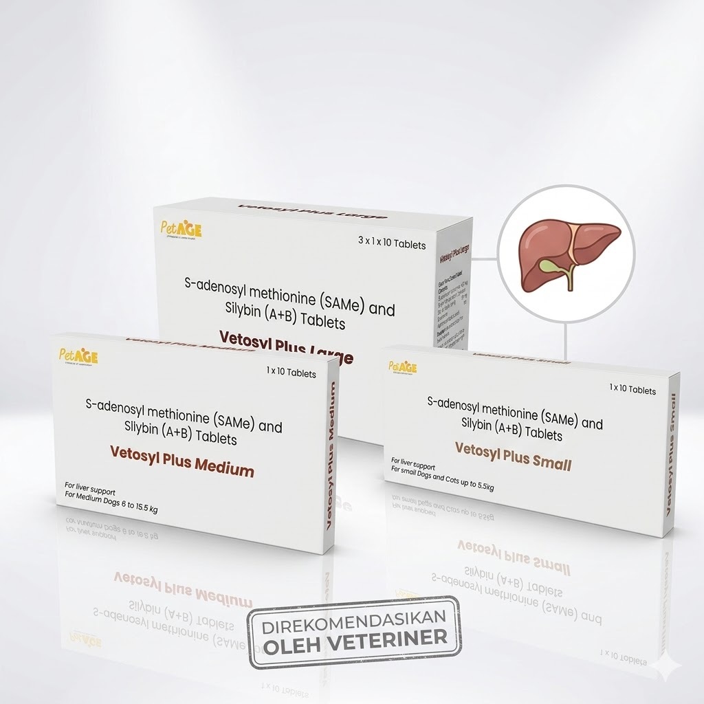 Vetosyl Plus - Obat Liver / Gangguan Hati / Suplemen Liver Anjing Kucing (per Box 10 Tablet)