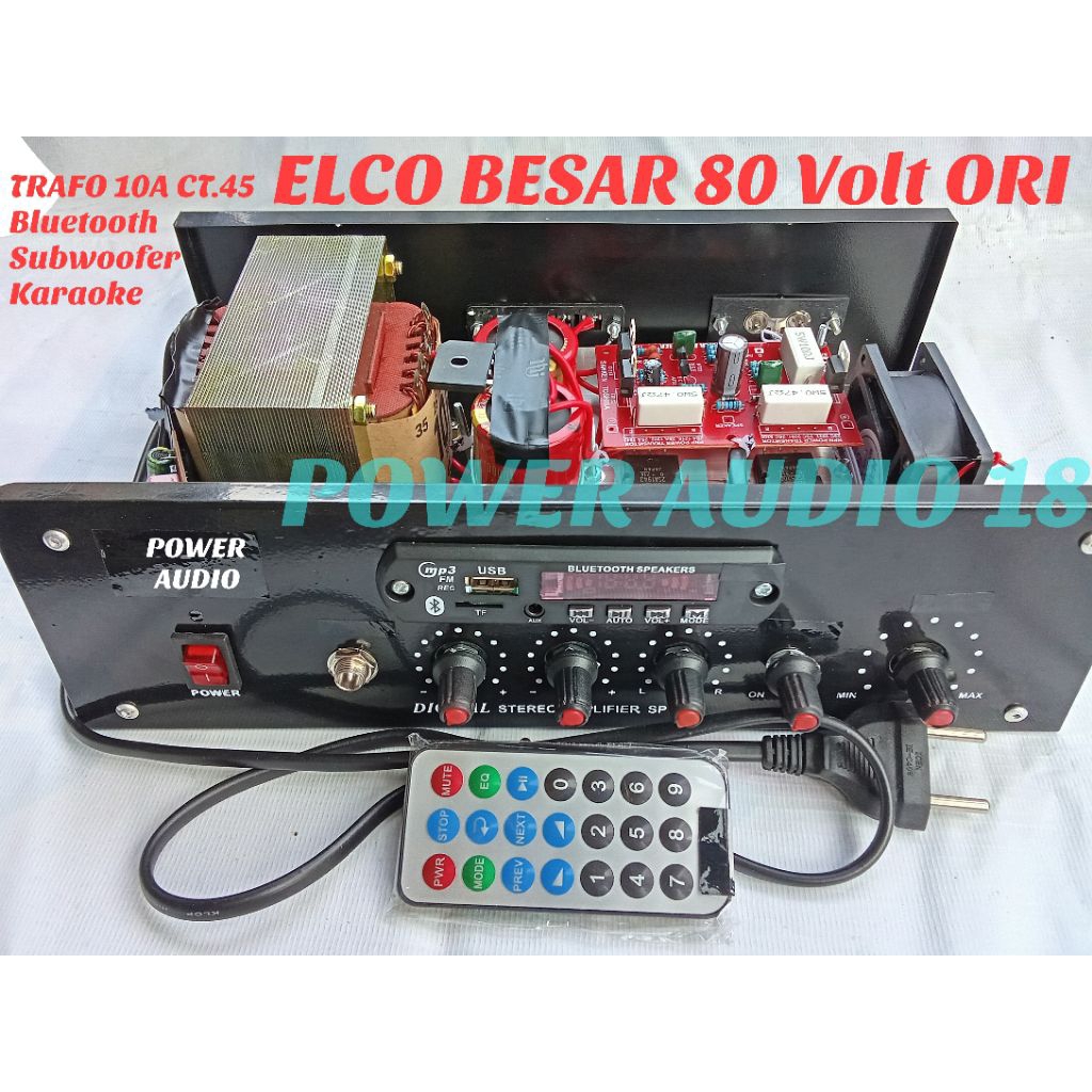 Power Amplifier 10 Amper  CT.45  (Tembaga BESAR) subwoofer Bluetooth Karaoke LENGKAP Langsung pakai