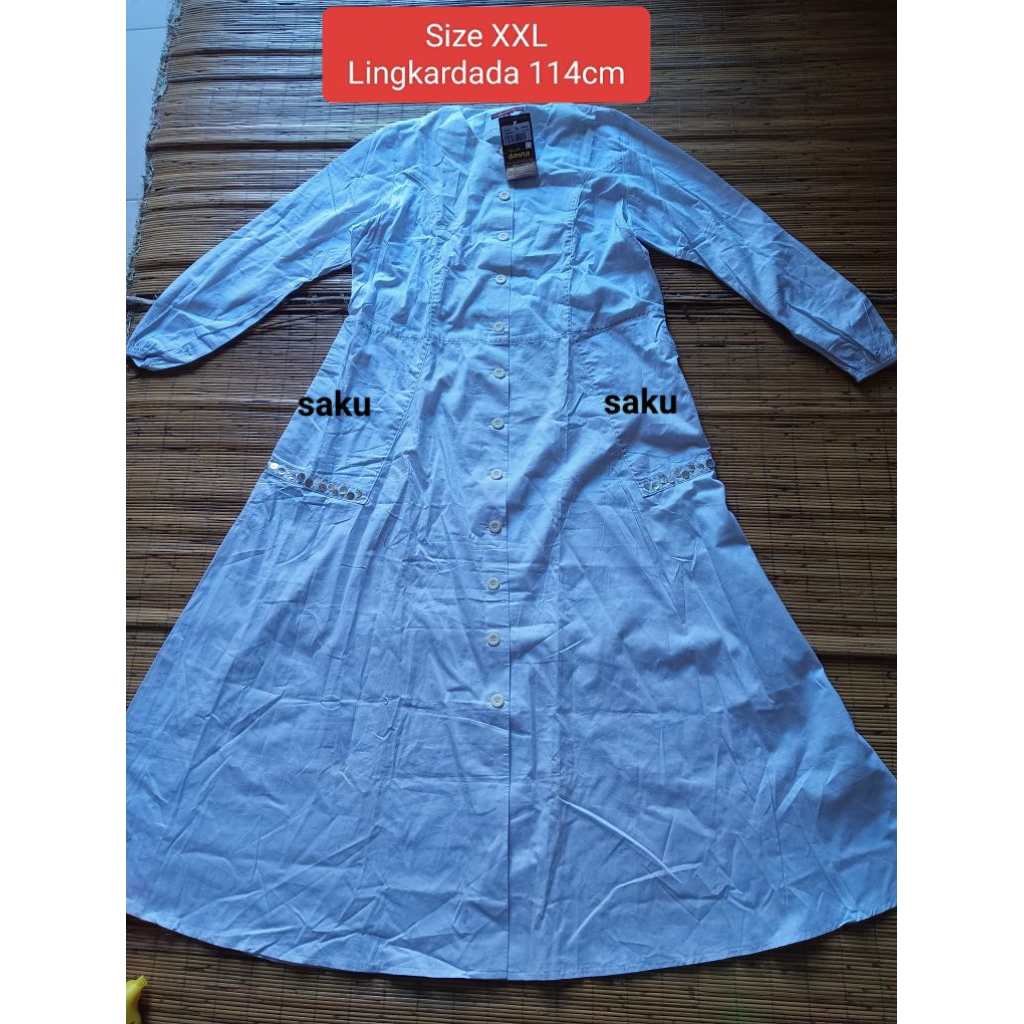 [Dannis Surabaya Online]CUCI GUDANG stok lama ABAYA PUTIH SIZE XXL DANNIS COLLECTION
