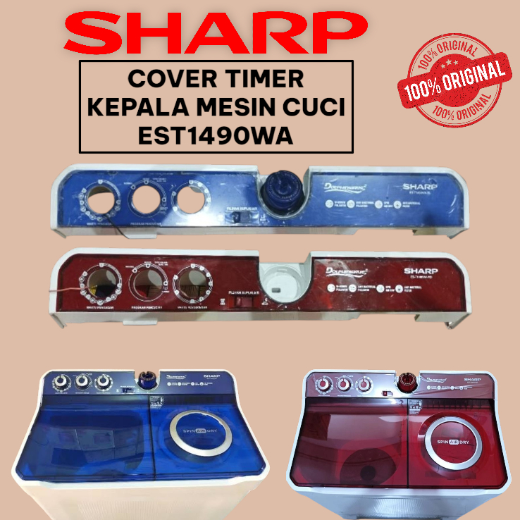 COVER TIMER KEPALA MESIN CUCI SHARP 2 TABUNG ORIGINAL TYPE EST1490 WA