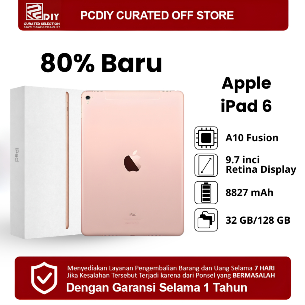 #Apple iPad 6 (2018)  - PROMO TERMURAH  Support iPadOS 17.7 (Versi Tertinggi).