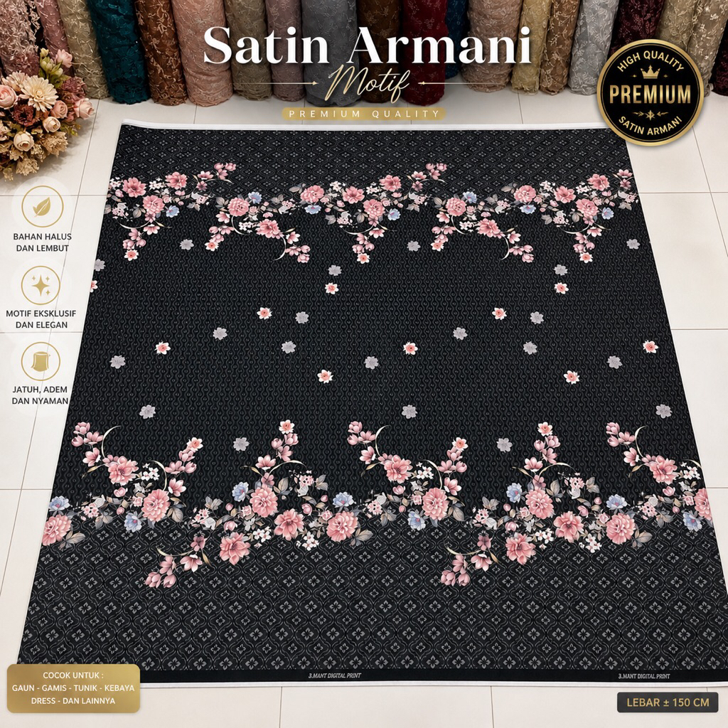 Kain satin armani silk premium motif