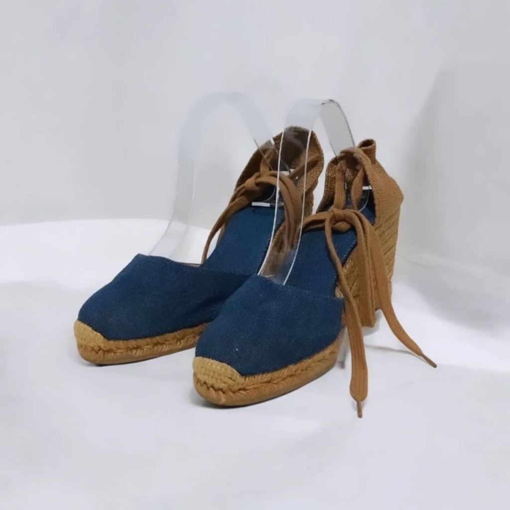 Castaner Carina Blue Denim Espadrilles WedgesMade In Spain original