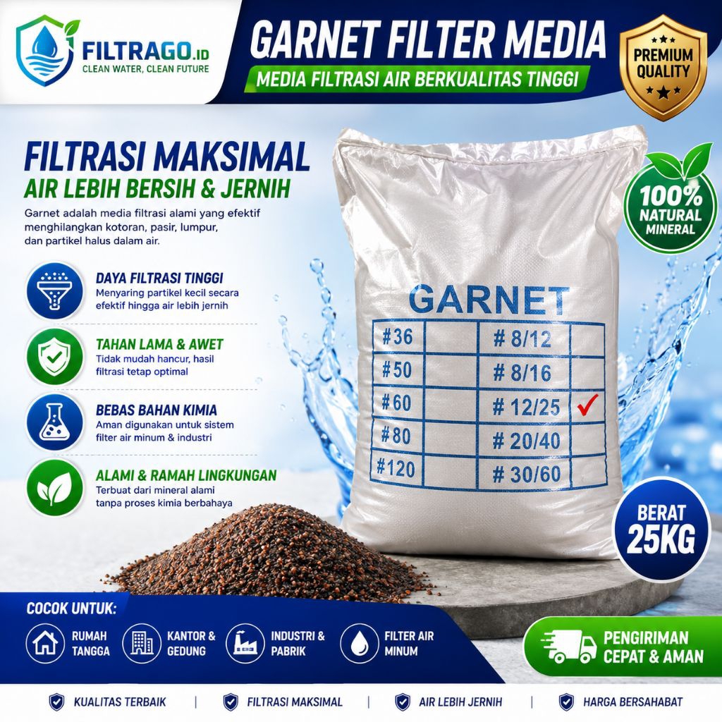 Pasir Garnet 25KG Mesh 30/60 Asli | Media Sandblasting & Filter Air