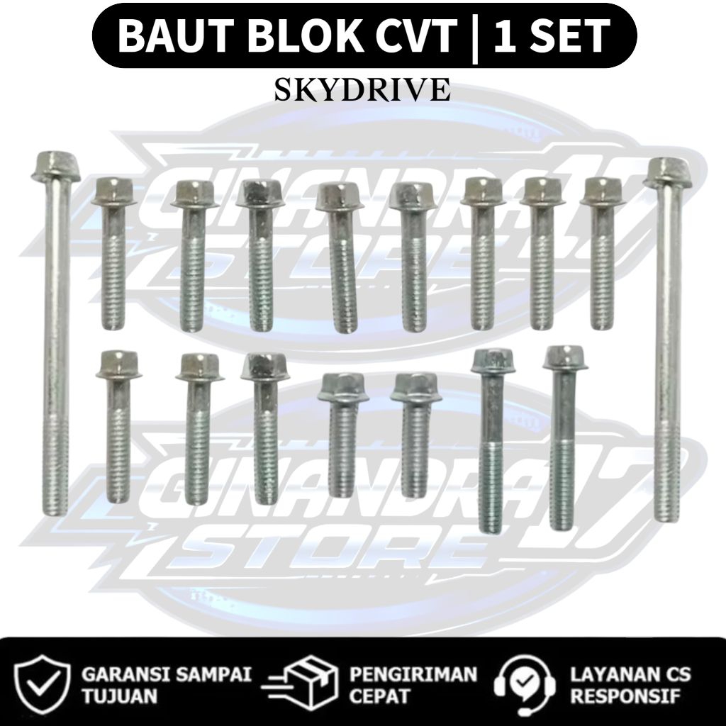 Baut Blok CVT 1 SET Suzuki Skydrive / Baut CVT 1SET Motor SkyDrive