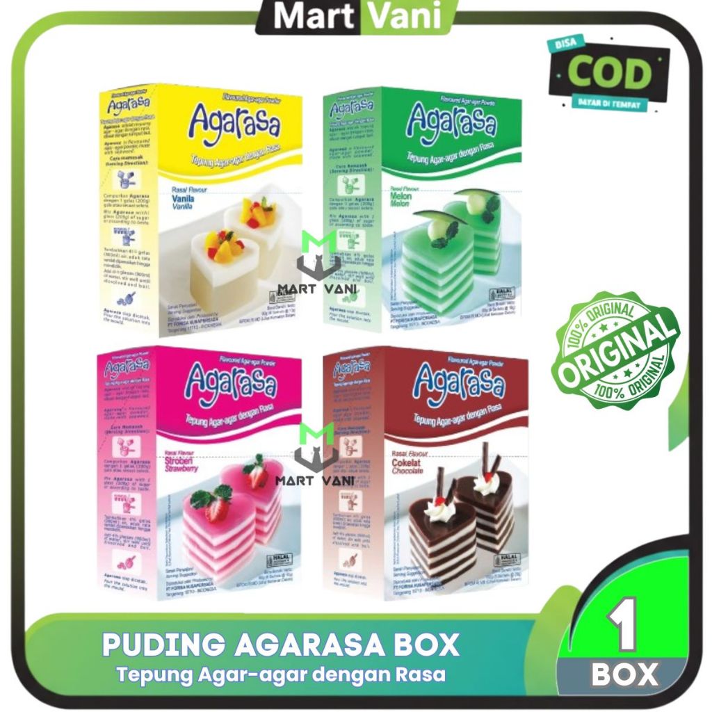 AGARASA TEPUNG AGAR - AGAR DENGAN RASA - NUTRIJELL AGARASA RASA ALAMI, SERAT TINGGI, TEKSTUR LEMBUT 