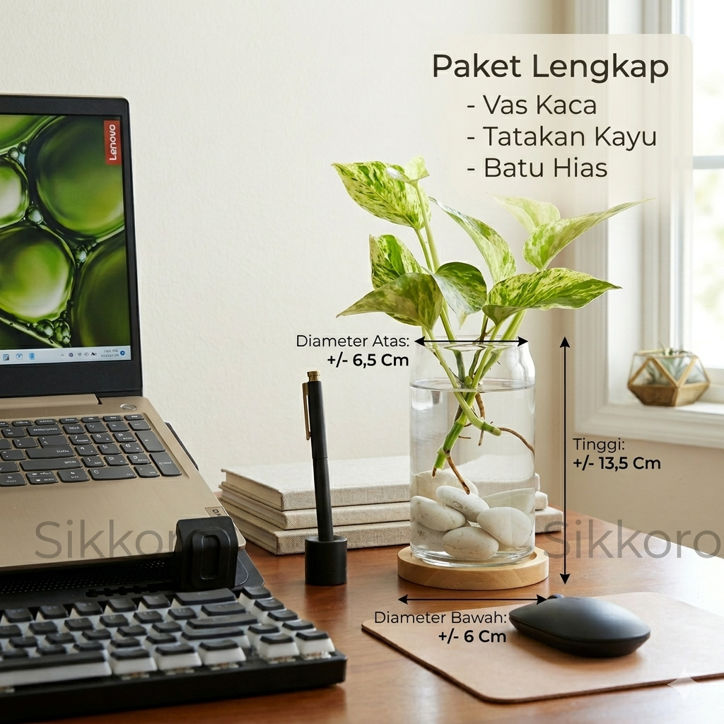 Vas Kaca Tabung Mini - Pot Kaca Tanaman Air Hidroponik Aesthetic