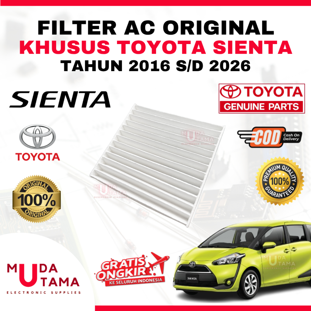 Filter AC Sienta 2016 s/d 2026 ORIGINAL Toyota - Filter AC Kabin Sienta - Filter AC Cabin Sienta - F