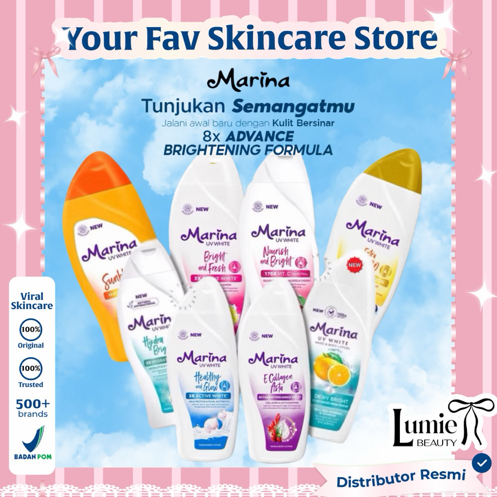 LUMIE - Marina Uv White Body Lotion 92ml &185ml (Extra Spf 30,Healthy And Glow,Bright And Fresh,Hydr
