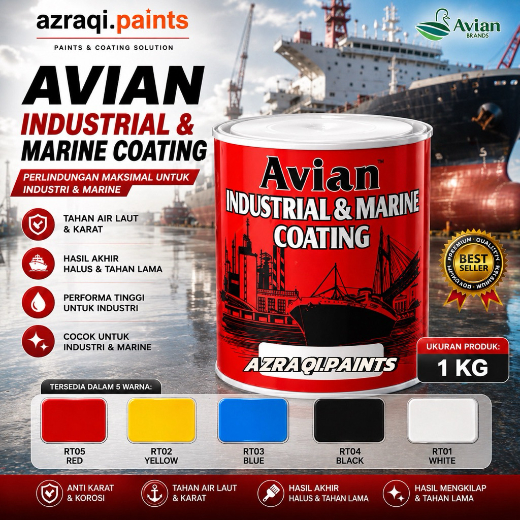 CAT KAPAL MARINE COATING CAT JALAN ROADLINE AVIAN INDUSTRIAL COATING ( 1 KG )