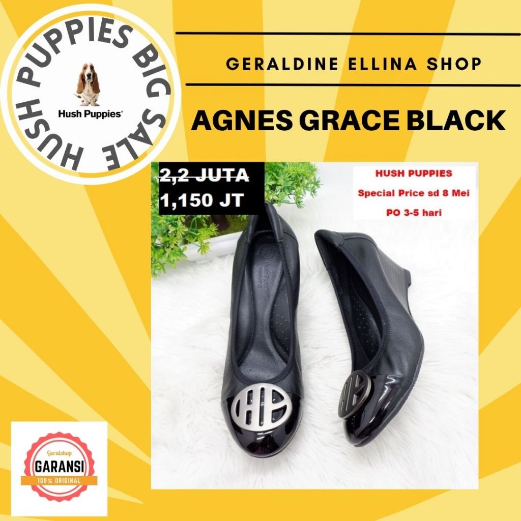 Sepatu Hush Puppies wedges wanita original SALE seri AGNES GRACE