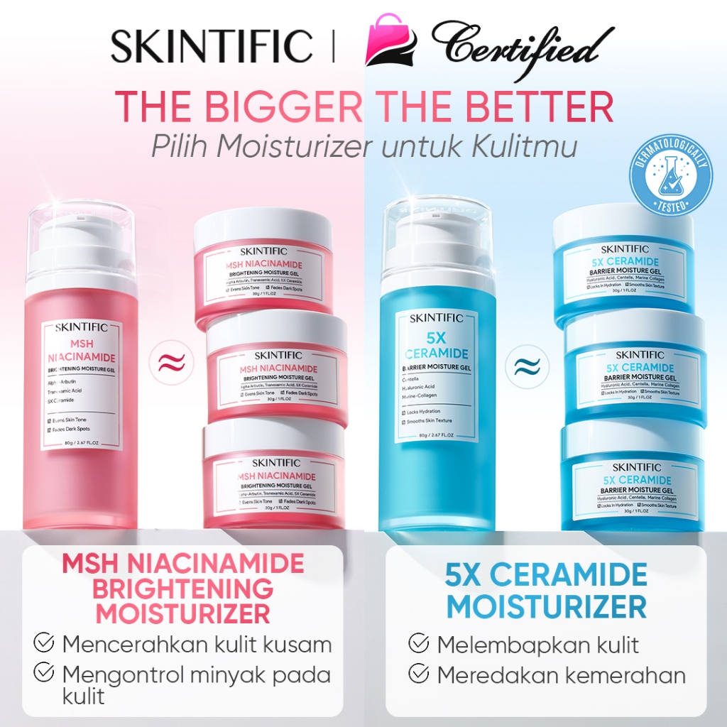 [SKINTIFIC CERTIFIED] Big Size 80g Moisturizer Mel / Krim Wajah / Moisturizer Mencerahkan / Cream si