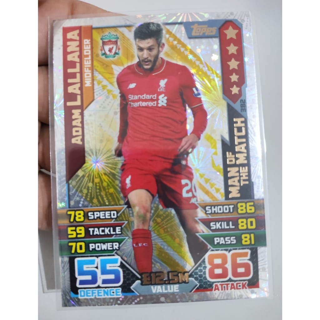 kartu adam lallana liverpool - match attax