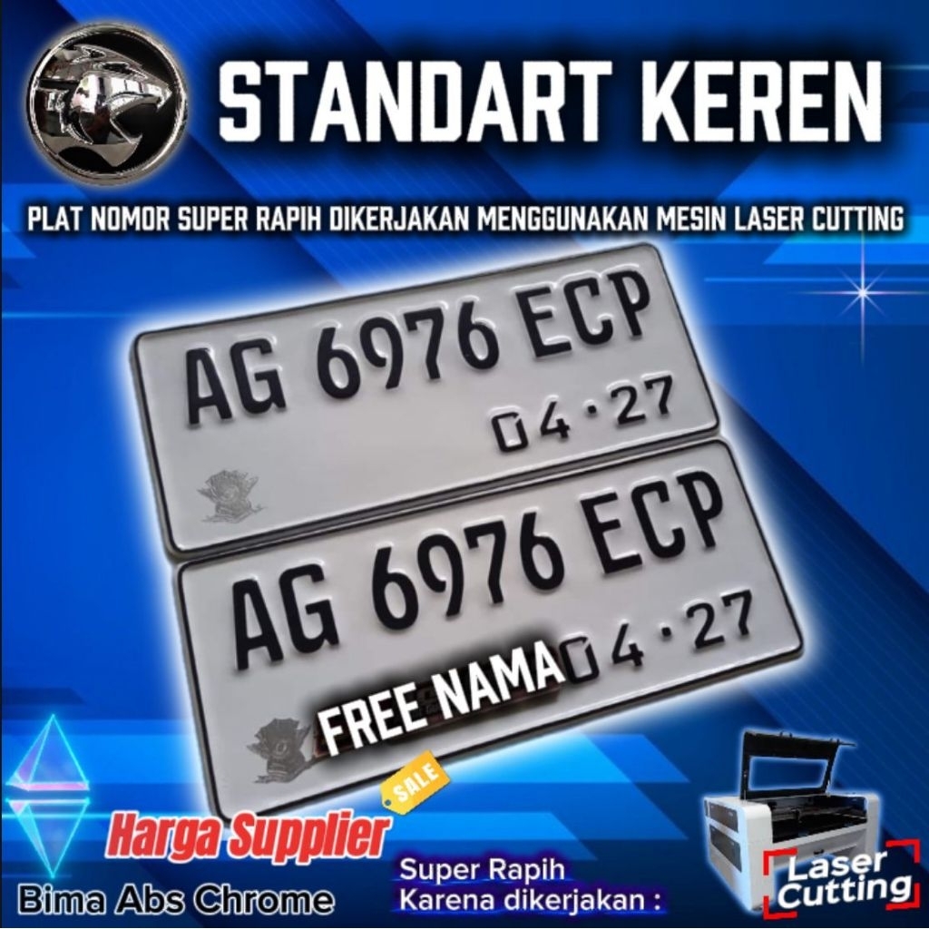 Plat custom Motor , plat custom premium , plat bahan Aluminium premium. standart aluminium, bahan re