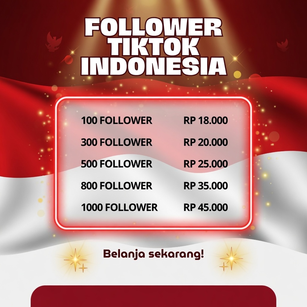 Jasa Tambah Follower TikTok Indonesia 100-1000 Follower