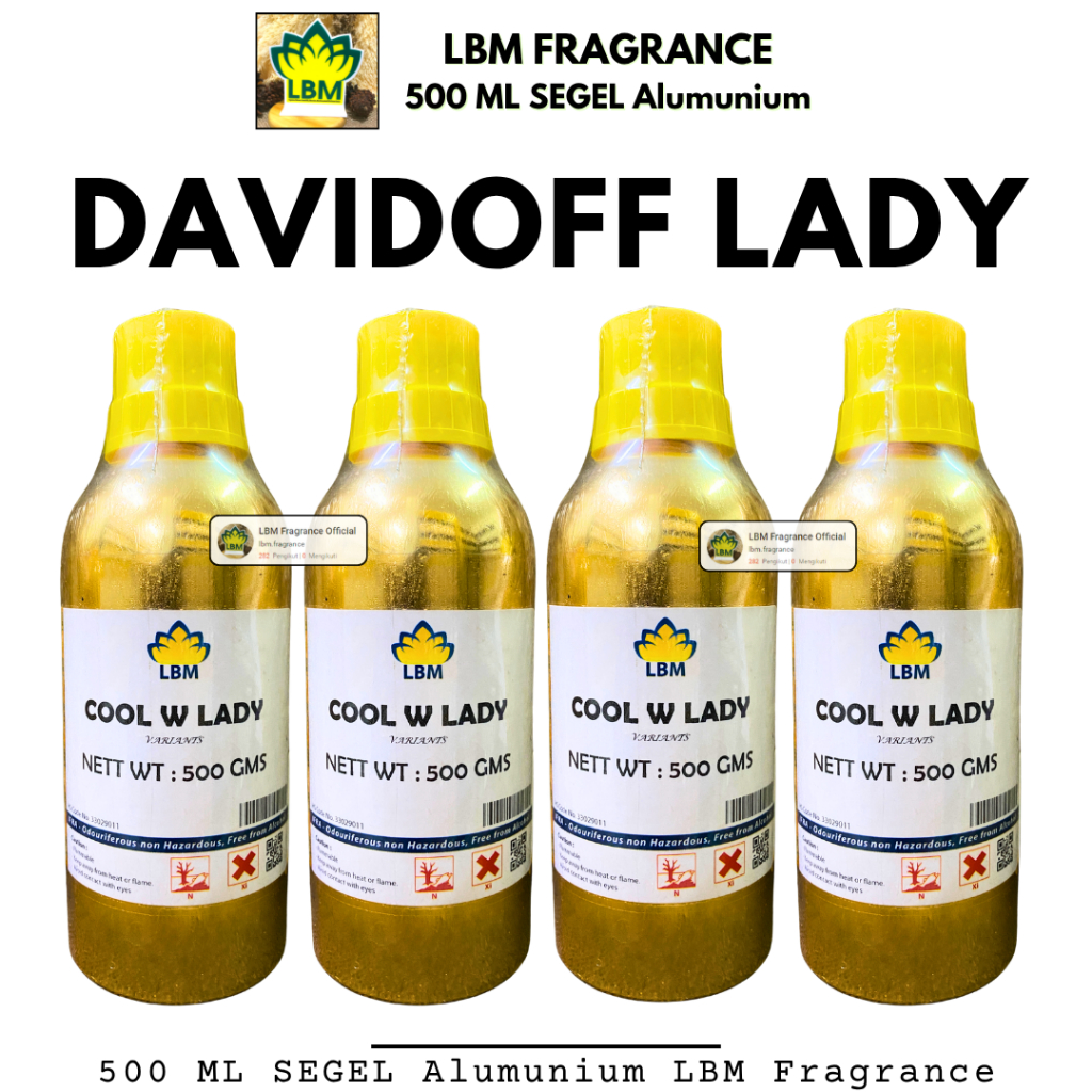 Bibit Parfum DAVIDOFF LADY Berkualitas 500 ML SEGEL Alumunium LBM Fragrance