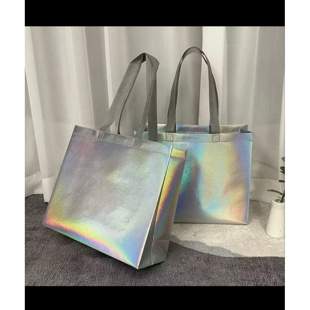Tas souvenir Wedding Premium Hologram — Goodie Bag Hampers Mewah Aestetik Tebal Custom Logo