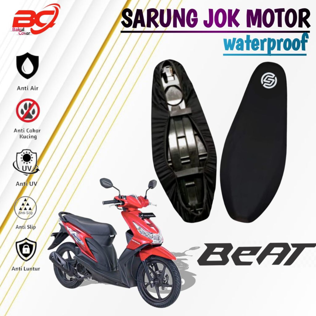 cover jok motor anti air HONDA BEAT,BEAT KARBU,BEAT OLD,sarung jok motor anti cakar kucing,anti slip