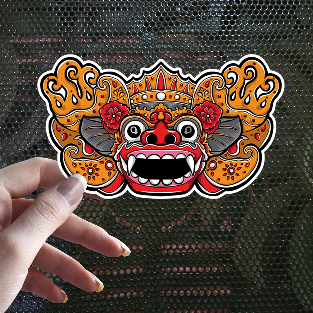 Sticker Decal Vinyl Tahan Air Topeng Barong Bali