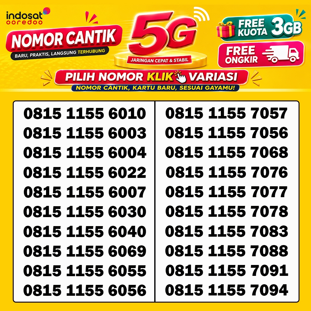 Kartu Perdana Indosat Ooredoo 5G Cantik 4G LTE Murah