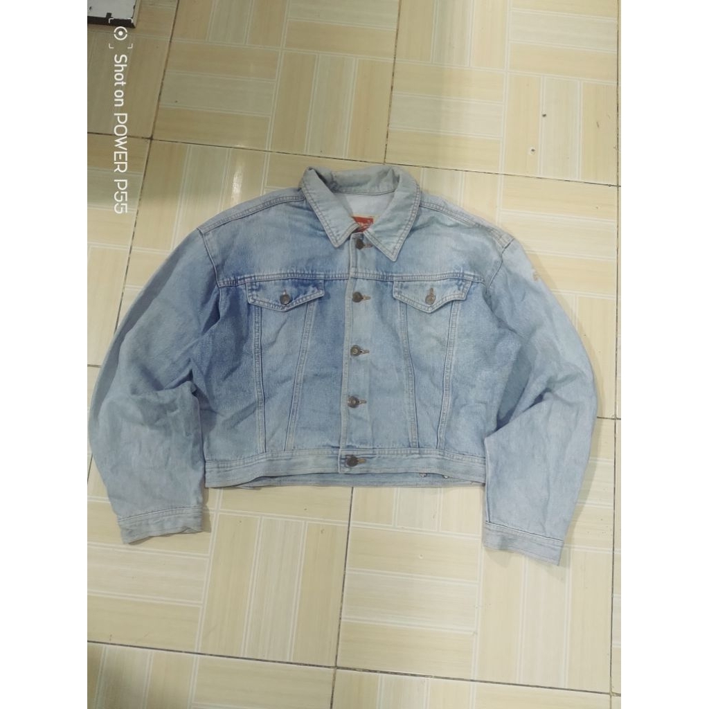 vtg jacket denim olive blouch est 1980s