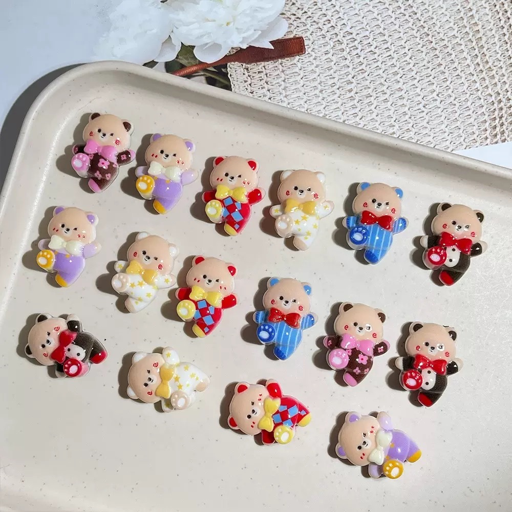 [5PC] Manik Akrilik Beruang Bear Solid Lucu