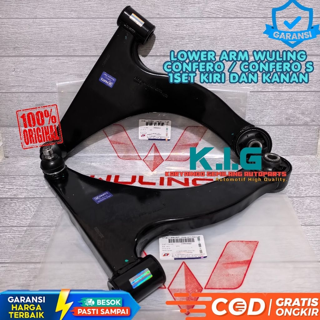 LOWER ARM SAYAP BAWAH 1SET WULING CONFERO / CONFERO S BALL JOINT TIPE WULING ASLI / ORIGINAL
