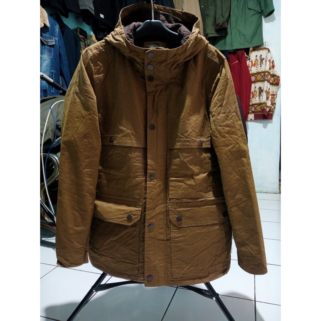 GAP Canvas Wax Hoodie Parka Style Jacket Made In IND