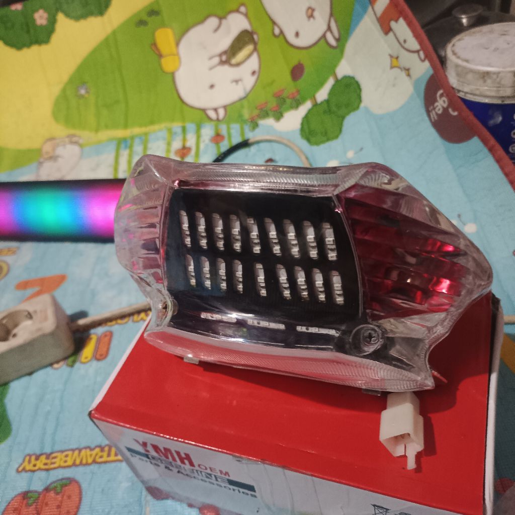 LMPU REM LAMPU STOP YAMAHA MIO SPORTY MIO SMILE COSTUM RUNNING RED MERAH 8 MODE KOMPLIT