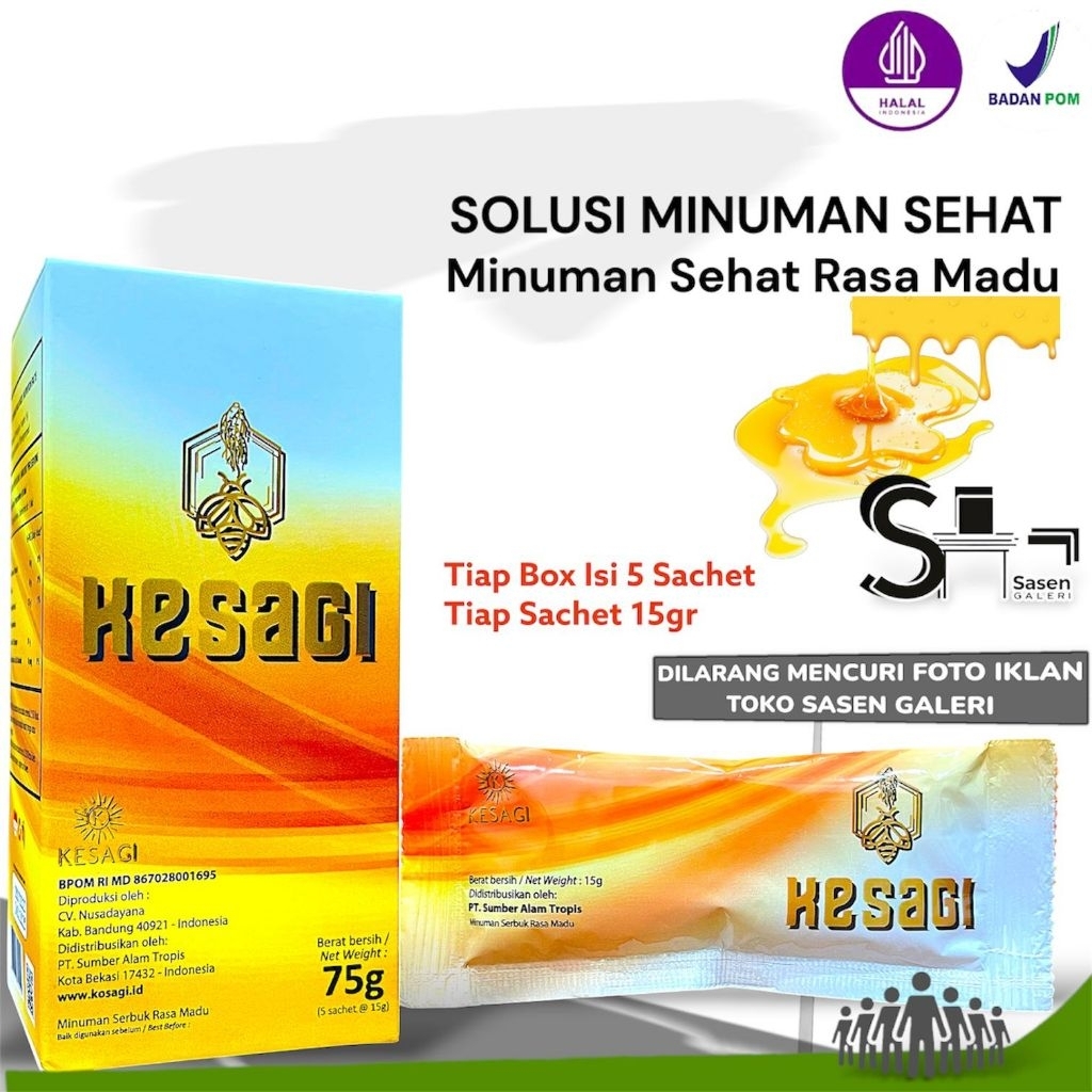 Minuman Solusi Sehat Segar Rasa Madu KESAGI BPOM Kemasan Sachet 15gr